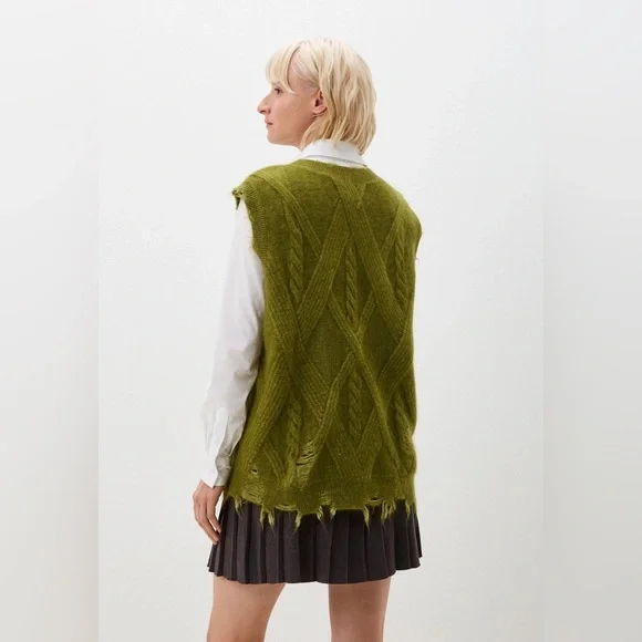 JNBY Green Cable Knit Sweater Vest - Picture 3 of 10